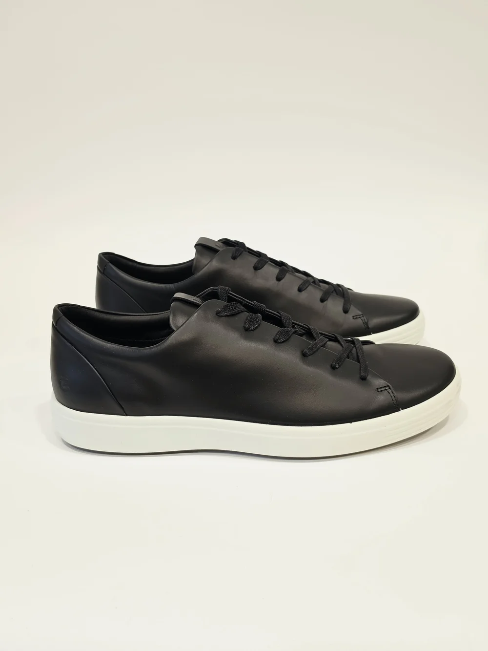 Ecco Soft 7 Mens Black Leather Low-Top Sneakers Size EU 46 / US 12-12.5